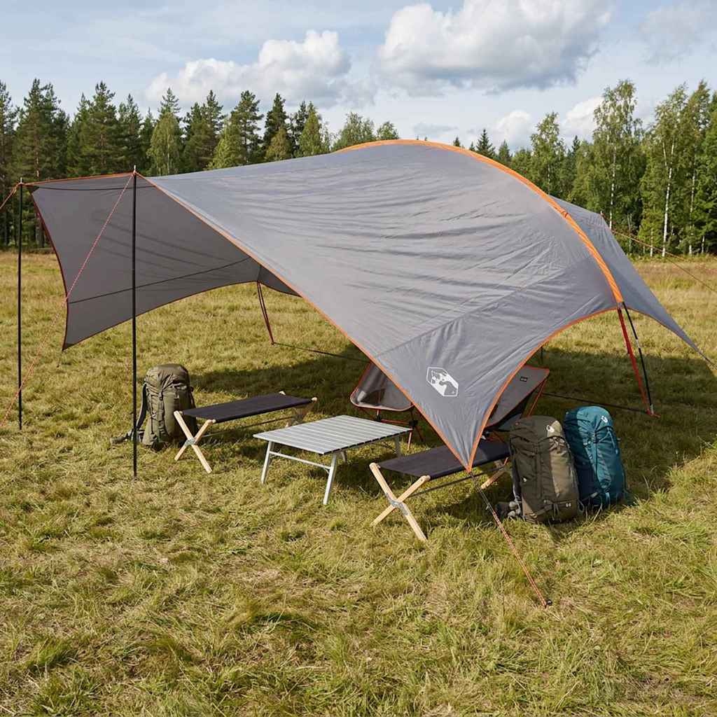 Telo Da Campeggio Resistente All'acqua Grigio E Arancione