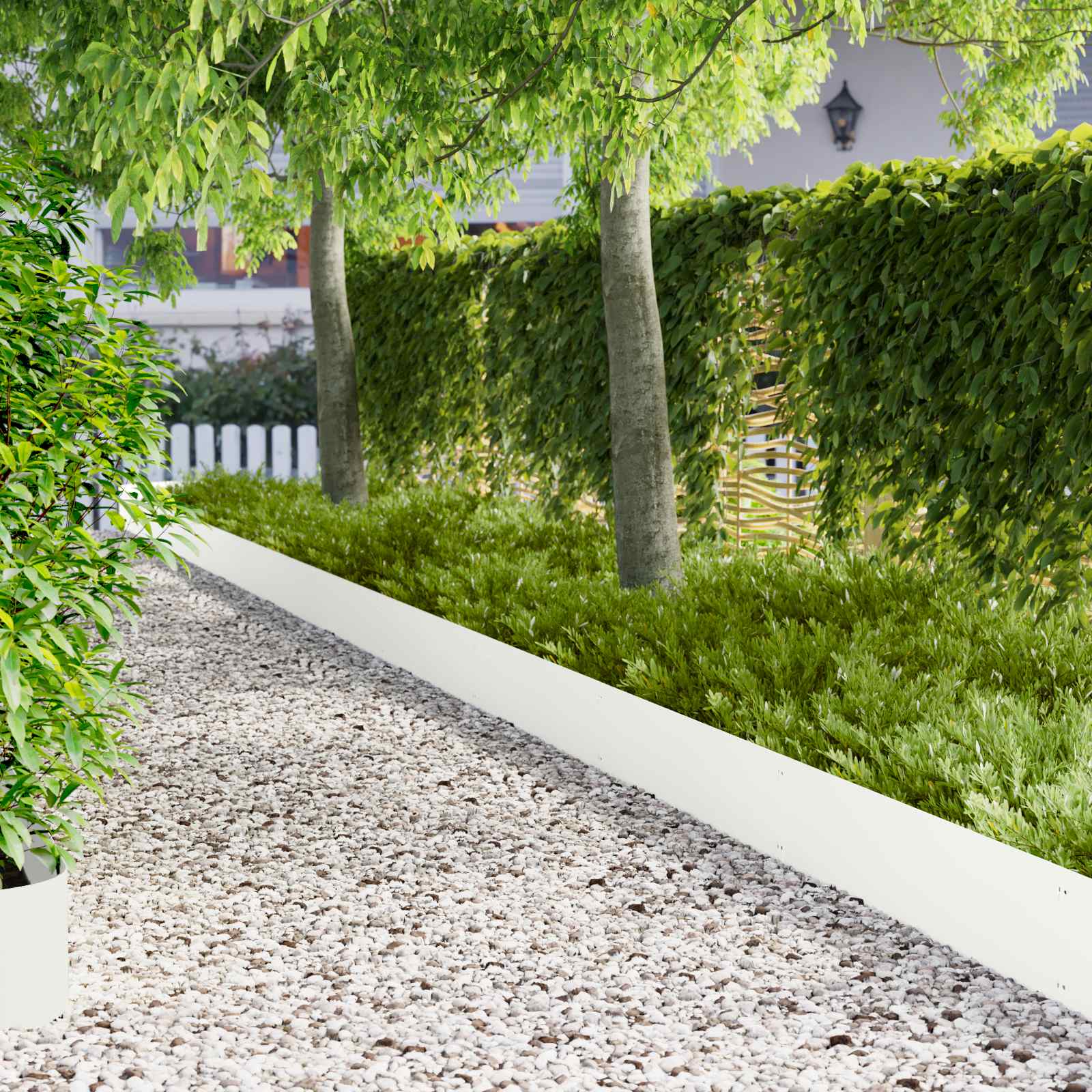 Bordura Per Prato 20 Pz 103 X 25 Cm Acciaio Bianco