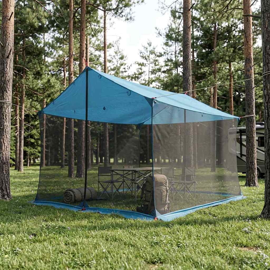 Telo Da Campeggio Con Pareti In Rete 340 X 260 X 220 Cm Blu