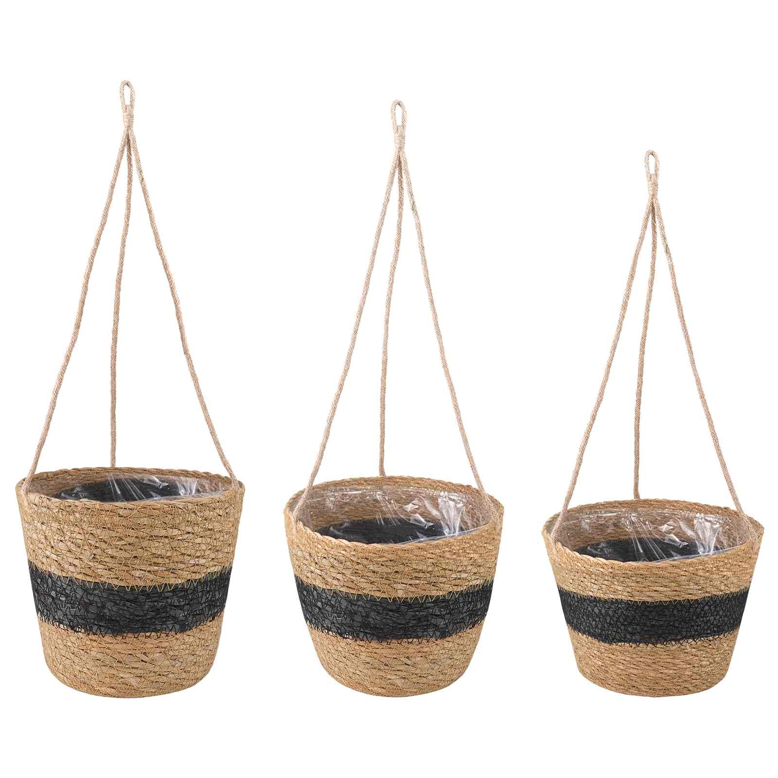 3 Pz Naturale E Nero Ø26 X 19 Cm 100% Erba Marina