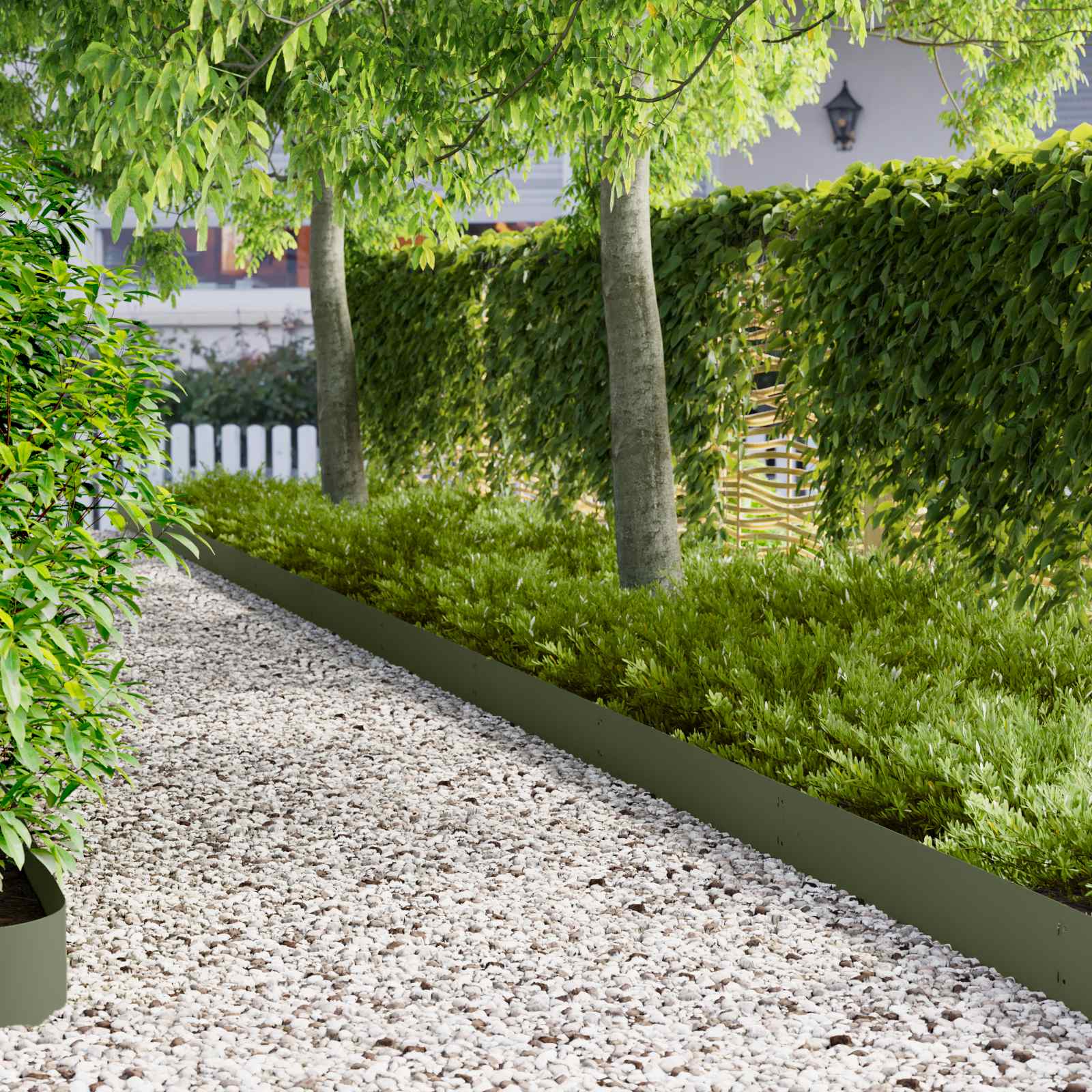 Bordura Per Prato 20 Pz 103 X 20 Cm Acciaio Verde Oliva