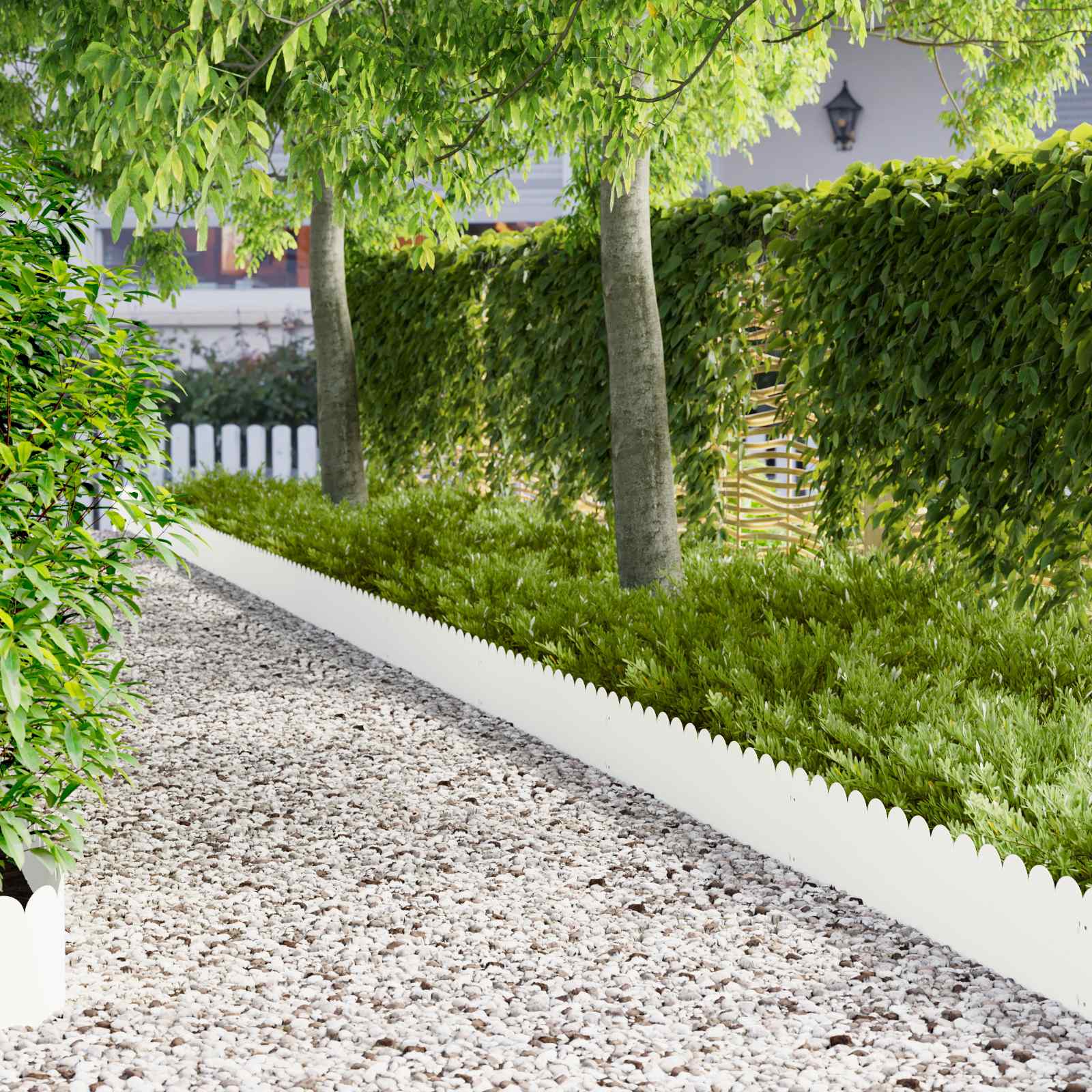 Bordura Per Prato 20 Pz 103 X 25 Cm Acciaio Bianco