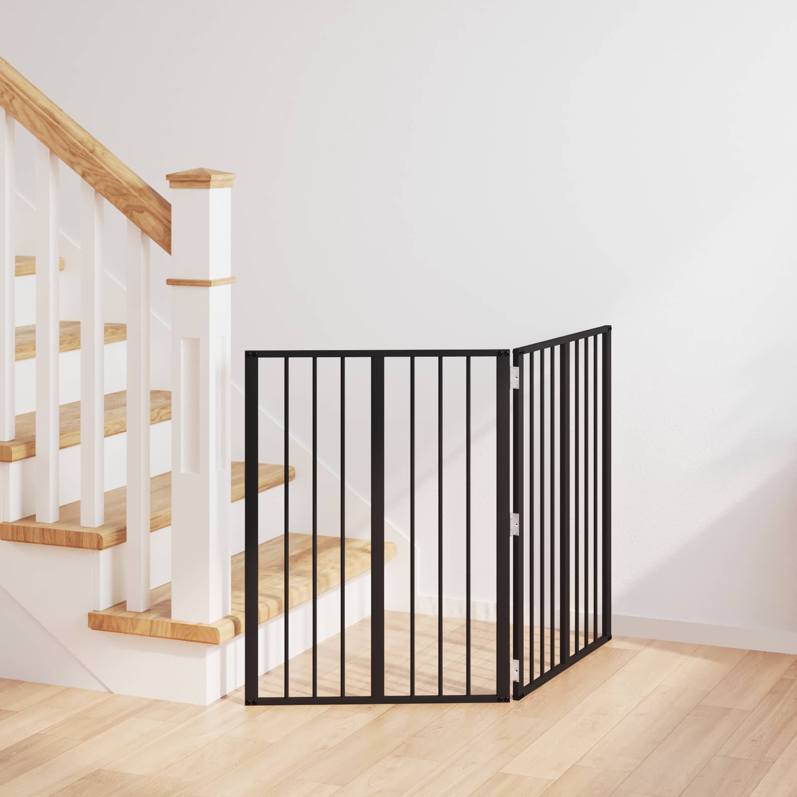 Cancello Per Cani 2 Pz Nero 60 X 80 Cm Acciaio Zincato