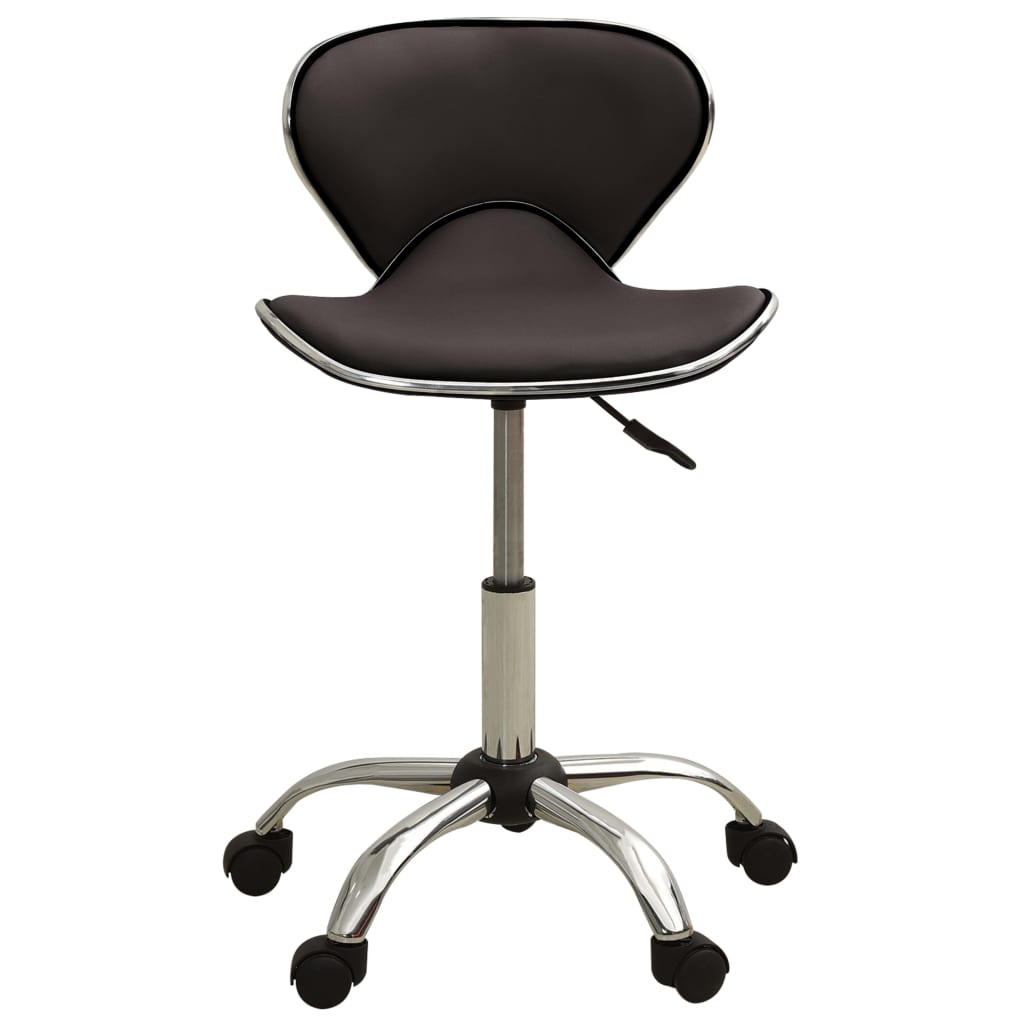 323676 Salon Spa Stool Brown Faux Leather