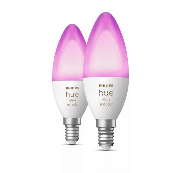 Philips Hue White And Color Ambiance Candela - Lampadina Connessa E14 - [confezione Da 2] (philips Hue White And Color Ambiance - LeD-Lampe - Form: B