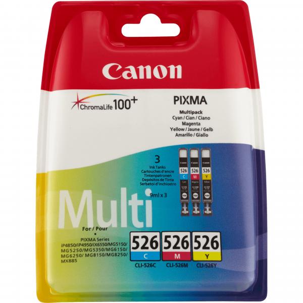 Canon ClI-526 Multipack - 3eR-Pack - Gelb, Cyan