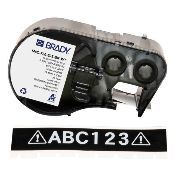 Brady M4C-750-595-BK-Wt Etichetta Per Stampante Nero, Bianco Etichetta Per Stampante Autoadesiva (bmp41/bmp51/bmp53/m511 Label - Printer Tape)
