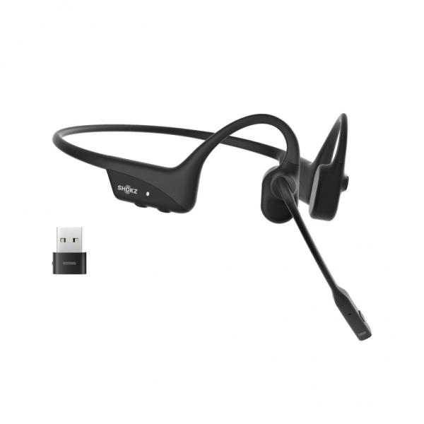 Shokz C120-AC-Bk Cuffia E Auricolare Wireless A Clip Ufficio Usb TipO-C Bluetooth Nero (shokz Opencomm2 Uc Headset UsB-C Dongle)