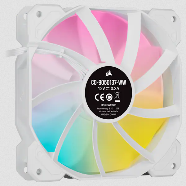 Corsair Sp120 Rgb Elite Case Per Computer Ventilatore 12 Cm Bianco 3 Pz (corsair Icue Sp120 Rgb Elite - Indsats) - Image 3