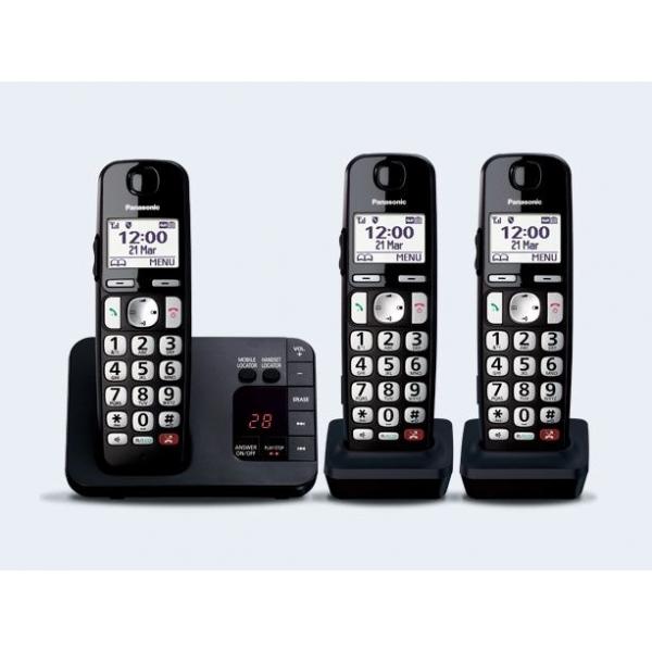 Panasonic KX-Tge823eb Telefono Telefono Dect Identificatore Di Chiamata Nero (panasonic KX-Tge823eb Trio) - Versione uk