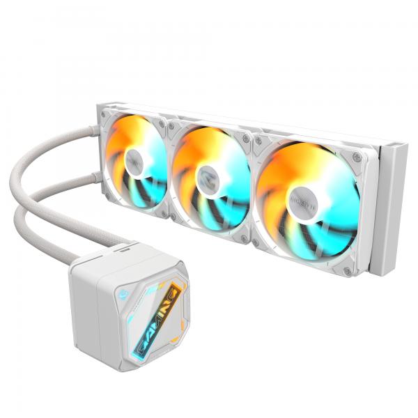 Gigabyte Gaming 360 Ice Raffreddamento Liquido Per Cpu - 3x120 Mm Ventole Argb, Meccanismo Di Bloccaggio A Scorrimento, DaisY-Chain, Compatibile Con