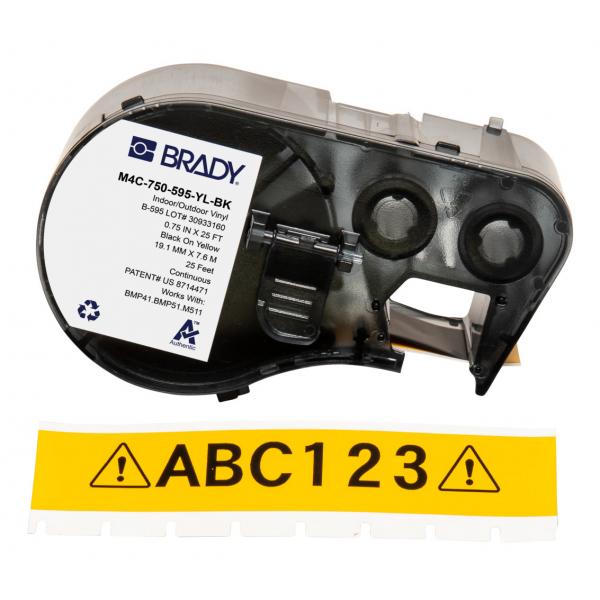 Brady M4C-750-595-YL-Bk Etichetta Per Stampante Nero, Giallo Etichetta Per Stampante Autoadesiva (bmp41/bmp51/bmp53/m511 Label - Printer Tape)