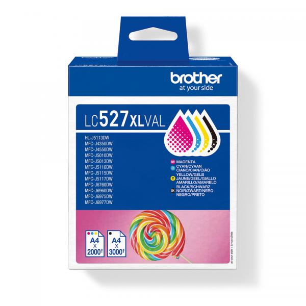Brother Lc527xlval Cartuccia D'inchiostro 4 Pz Originale Resa Elevata [xl] Nero, Ciano, Magenta, Giallo (brother Lc527xlval Xl Val Ink 3.5k/2k Page Y