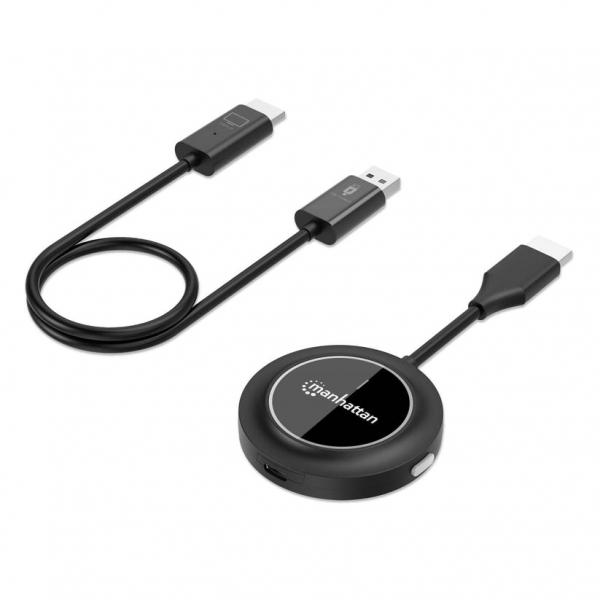 Manhattan 154468 Moltiplicatore Av Trasmettitore E Ricevitore Av Nero (1080p Wireless Hdmi Display - Presentation Kit 2-Piece Set Wit)