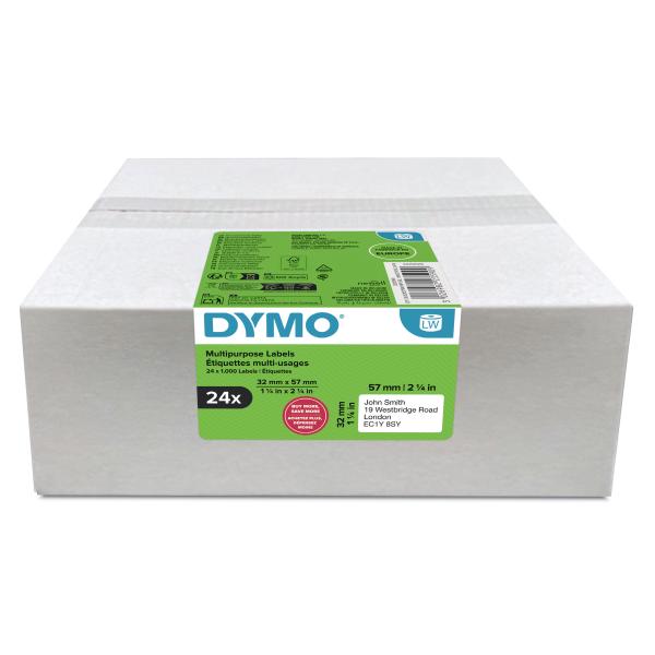Dymo Lw Etichette Originali Multiuso § 32x57 Mm § 24 Rotoli Da 1.000 Etichette Facili Da Staccare [24.000 Pezzi] § Autoadesive § Per Etichettatrici L