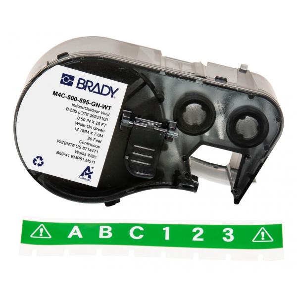 Brady M4C-500-595-GN-Wt Etichetta Per Stampante Verde, Bianco Etichetta Per Stampante Autoadesiva (bmp41/bmp51/bmp53/m511 Label - Printer Tape)