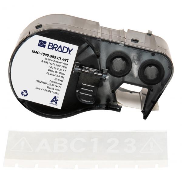 Brady M4C-1000-595-CL-Wt Etichetta Per Stampante Translucent, Bianco Etichetta Per Stampante Autoadesiva (bmp41/bmp51/bmp53/m511 Label - Printer Tape)