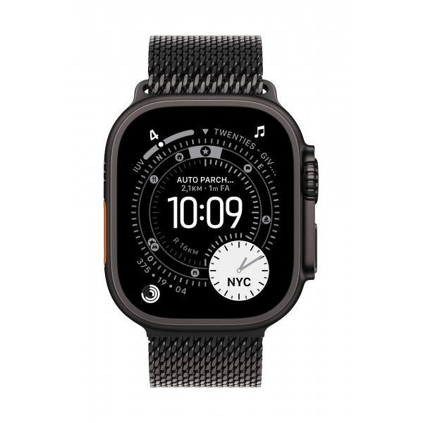 Apple Loop In Maglia Milanese In Titanio Nero [49 Mm] - Large (49mm Bt Milanese Loop - Large)