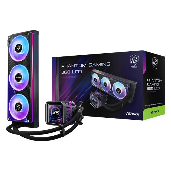 Asrock Phantom Gaming 360 Lcd Processore Raffreddatore Di Liquidi Tutto In Uno 12 Cm Nero (asrock Phantom Gaming 360 Lcd Aio Liquid Cpu Cooler, 360mm