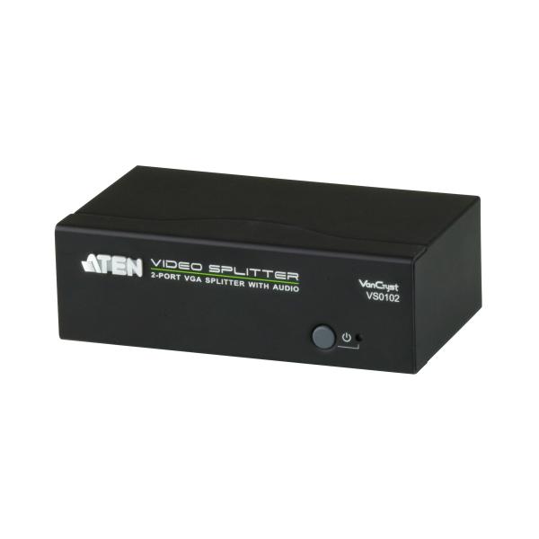 Aten Vs0102 Ripartitore Video Vga 2x Vga (2 Port Vga Splitter Rs232)
