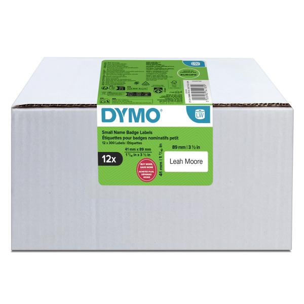Dymo Lw Etichette Per Badge Piccole § 41 Mm X 89 Mm § 12 Rotoli Da 300 Etichette Facili Da Staccare [3.600 Pezzi] § Autoadesive § Per Etichettatrici