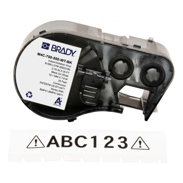 Brady M4C-750-595-WT-Bk Etichetta Per Stampante Nero, Bianco Etichetta Per Stampante Autoadesiva (bmp41/bmp51/bmp53/m511 Label - Printer Tape)