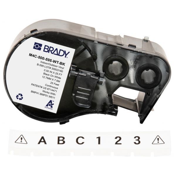 Brady M4C-500-595-WT-Bk Etichetta Per Stampante Nero, Bianco Etichetta Per Stampante Autoadesiva (bmp41/bmp51/bmp53/m511 Label - Printer Tape)