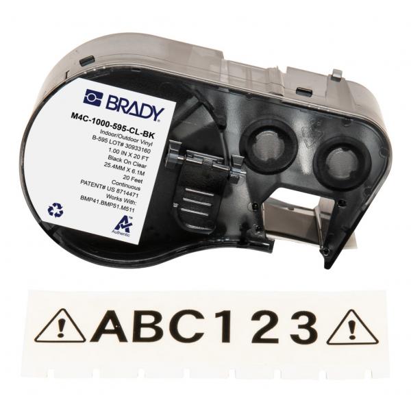 Brady M4C-1000-595-CL-Bk Etichetta Per Stampante Nero, Translucent Etichetta Per Stampante Autoadesiva (bmp41/bmp51/bmp53/m511 Label - Printer Tape)