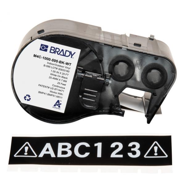 Brady M4C-1000-595-BK-Wt Etichetta Per Stampante Nero, Bianco Etichetta Per Stampante Autoadesiva (bmp41/bmp51/bmp53/m511 Label - Printer Tape)