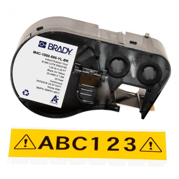 Brady M4C-1000-595-YL-Bk Etichetta Per Stampante Nero, Giallo Etichetta Per Stampante Autoadesiva (bmp41/bmp51/bmp53/m511 Label - Printer Tape)