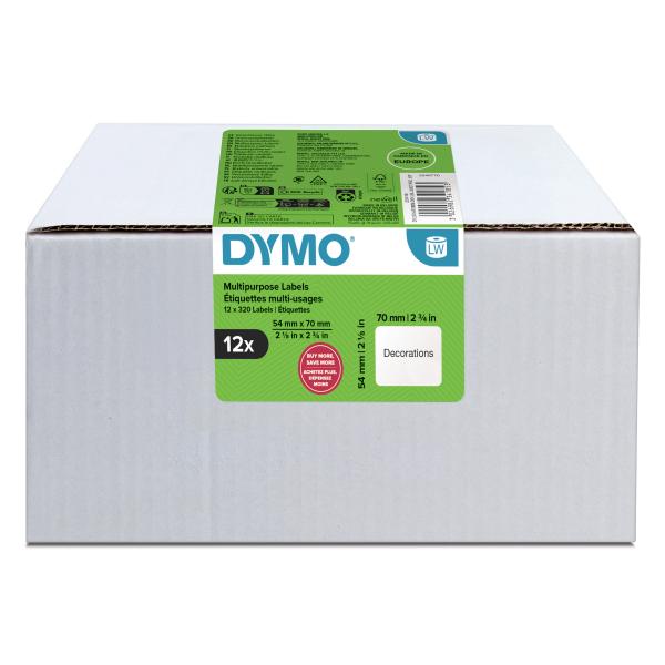 Dymo Lw Etichette Multiuso Originali § 54 Mm X 70 Mm § 12 Rotoli Da 320 Etichette Facili Da Staccare [3.840 Pezzi] § Autoadesive § Per Etichettatrici