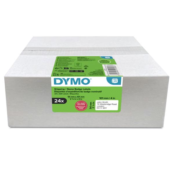 Dymo Lw Etichette Originali Grandi Per Spedizioni § 54x101 Mm § 24 Rotoli Da 220 Etichette Facili Da Staccare [5.280 Pezzi] § Autoadesive § Per Etich