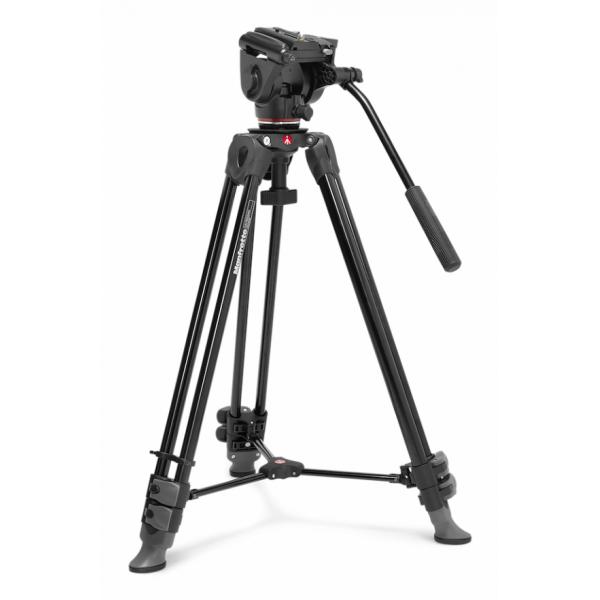 Manfrotto Video Alu Tripod With 500x Fluid Head Treppiede Fotocamere Digitali/film 3 Gamba/gambe Nero (manfrotto Video Alu Tripod With 500x f)
