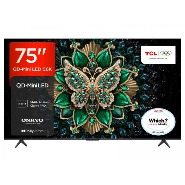 Tcl C6k 75c6K-Uk Tv 190,5 Cm [75] 4k Ultra Hd Smart Tv WI-Fi (tcl C6k 75 QD-Mini Led 4k Hdr Smart)