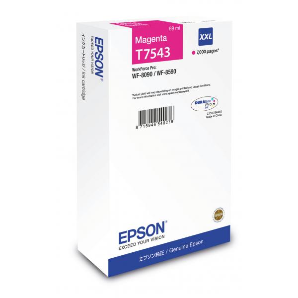 Epson C13t75434n Cartuccia D'inchiostro 1 Pz Originale Resa Extra Elevata [super] Magenta (epson T7543 - 69 Ml - Misura Xxl - Magenta - Originale - C