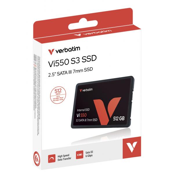 Verbatim Vi550 S3 Ssd 512gb (vi550 S3 2.5 Ssd 512 Gb - Vi550 S3, 512 Gb, 2.5, 560 - Mb/s, 6 Gbit/s - Warranty: 24m)