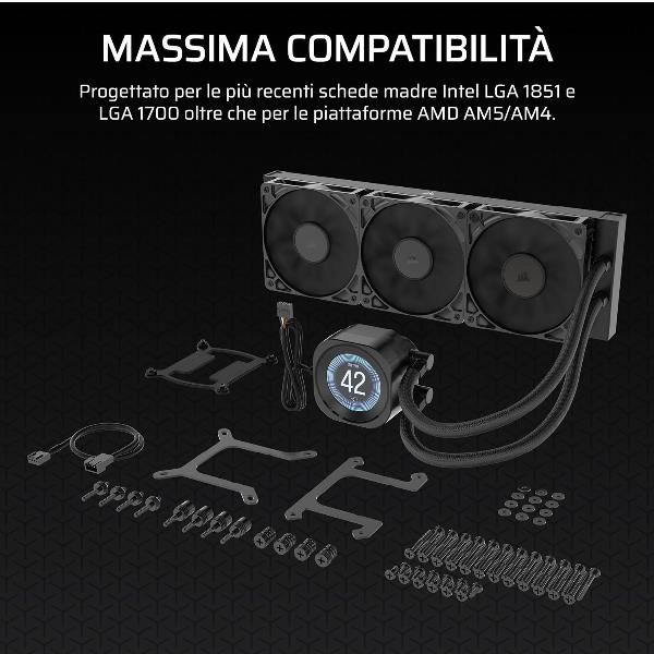 Corsair Nautilus 360 Rs Processore Raffreddatore Di Liquidi Tutto In Uno 12 Cm Nero (corsair Nautilus 360 Rs Lcd Cooler) - Image 4