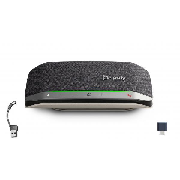 Hp Poly Sync 20+ - Vivavoce Smart - Bluetooth - Cablato, Senza Fili - UsB-A - Argento, Nero - Certificato Per I Team Microsoft, Zoom Certificato