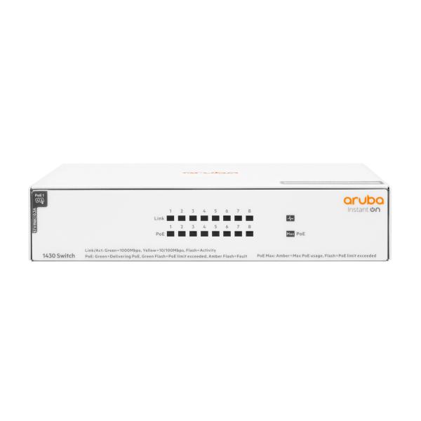 Aruba Instant On 1430 8g Class4 Poe 64w Non Gestito L2 Gigabit Ethernet [10/100/1000] Supporto Power Over Ethernet [poe] Bianco (hpe Aruba Instant on