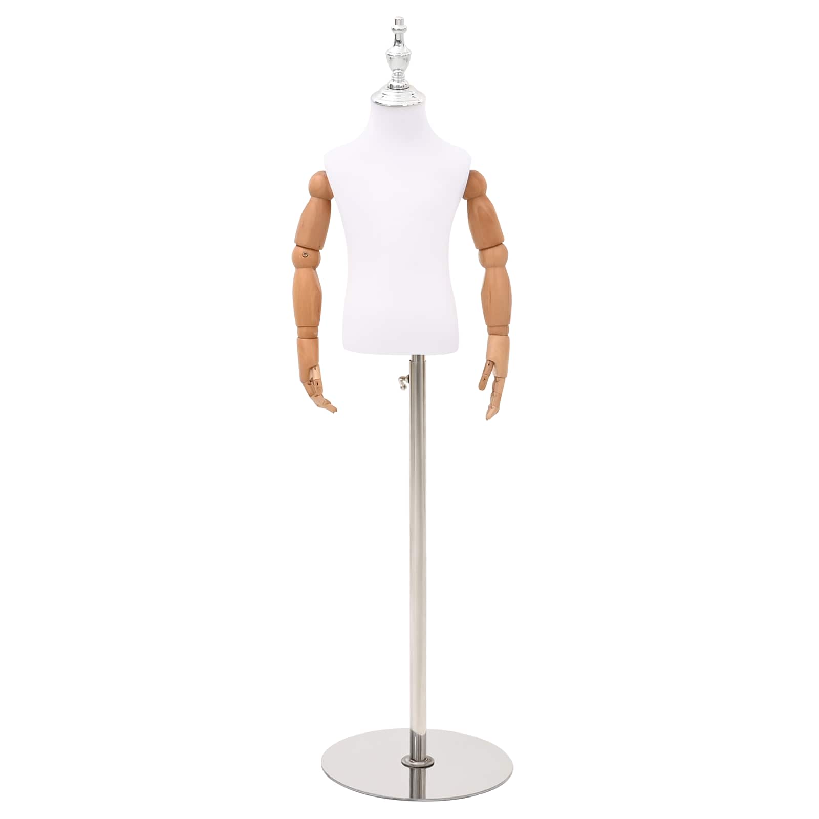 Manichino Regolabile 120-157 Cm Con Base Unisex Pp Bianco