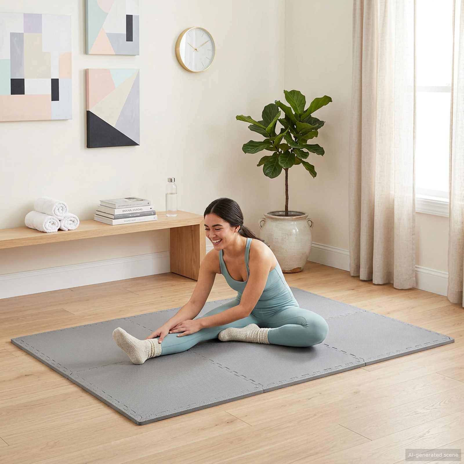 Tappeti 6 Pz Grigio 2,16 M² Schiuma Eva
