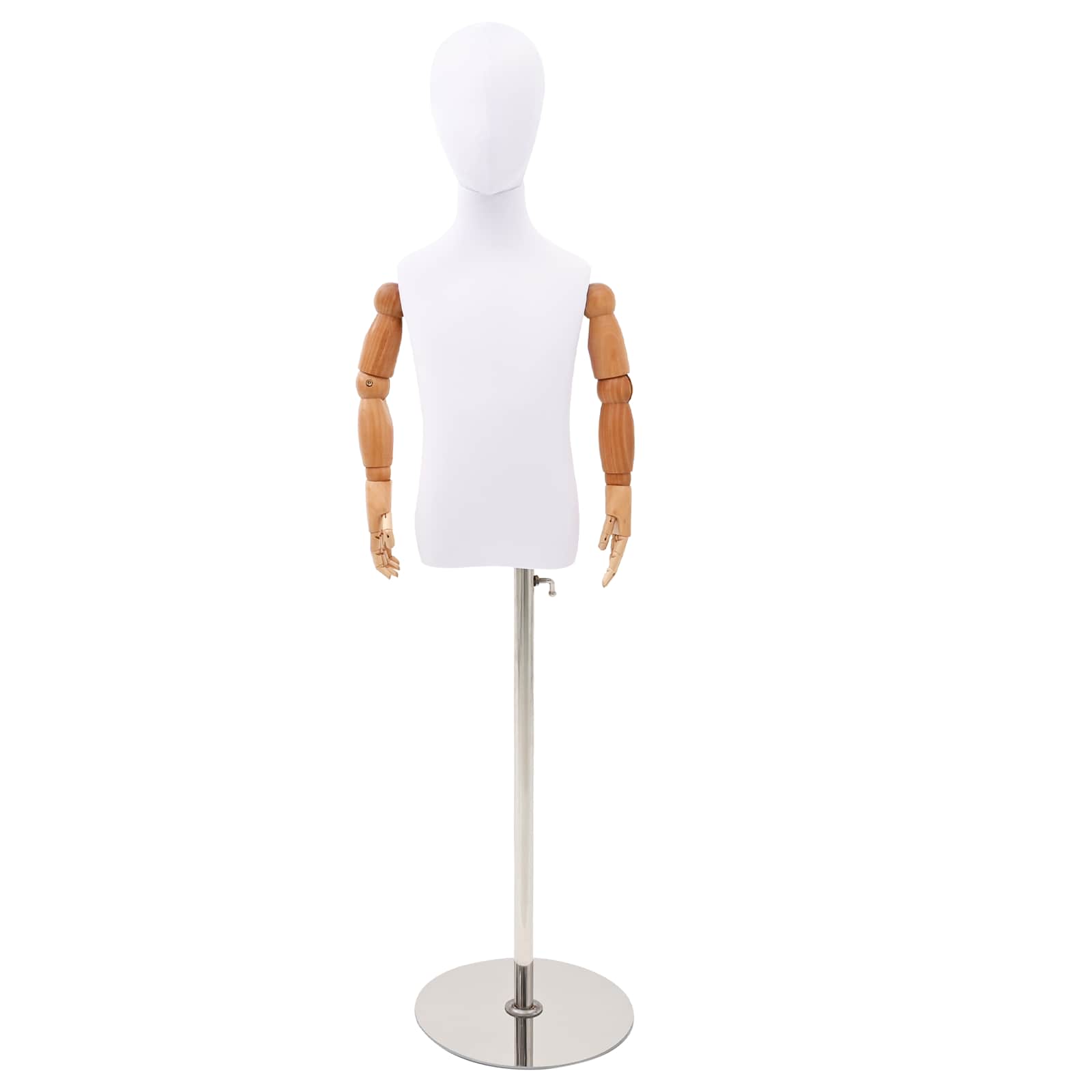 Manichino Regolabile 120-150 Cm Con Base Unisex Pp Bianco