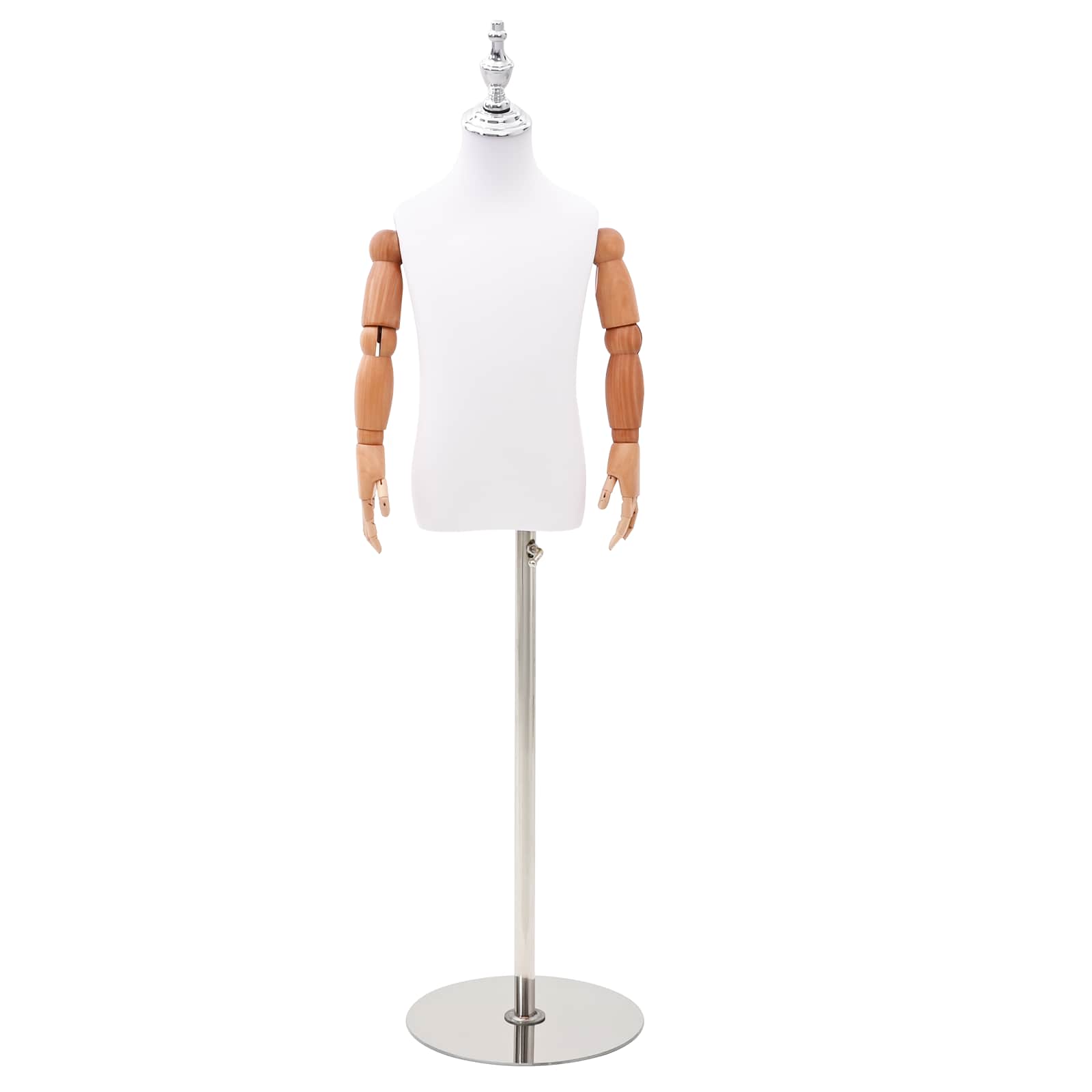 Manichino Regolabile 120-150 Cm Con Base Unisex Pp Bianco