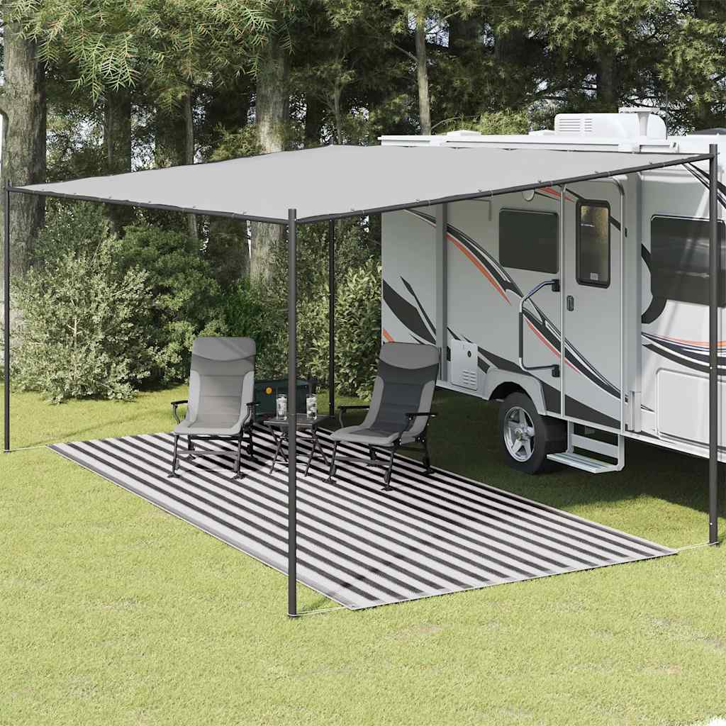 Tappeto Da Tenda 250x550 Cm Antracite E Bianco