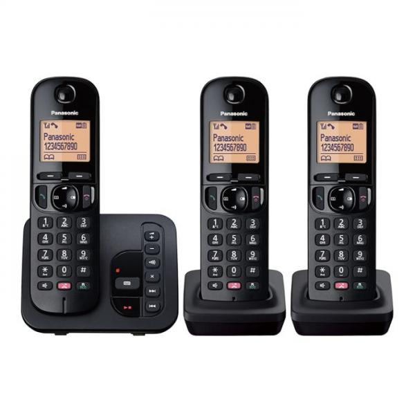 Panasonic KX-Tgc263eb Telefono Telefono Dect Identificatore Di Chiamata Nero (panasonic KX-Tgc263eb Dect Trio) - Versione uk