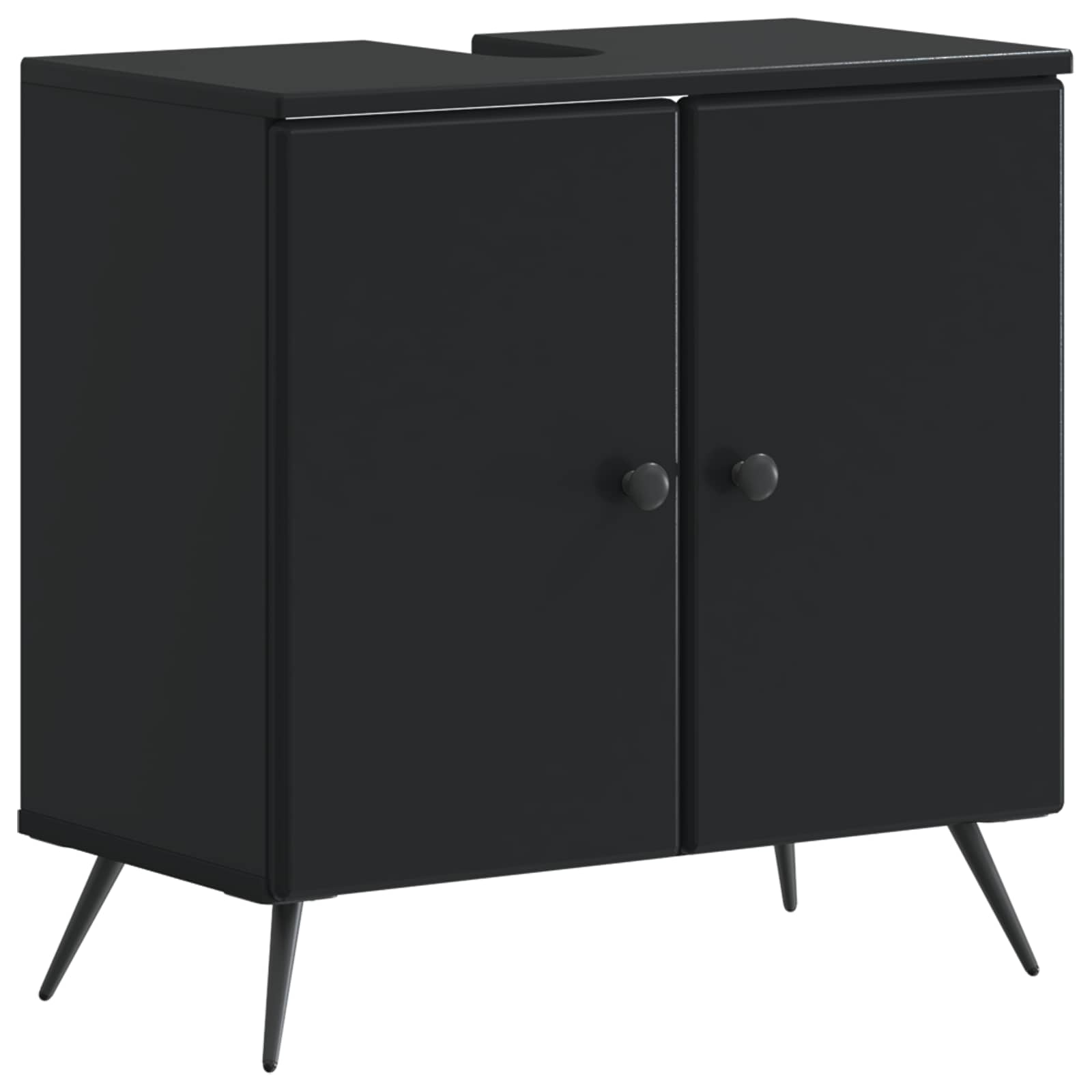 Armadio Per Lavabo Da Bagno Breda Nero 59,5 X 31,5 X 59 cm