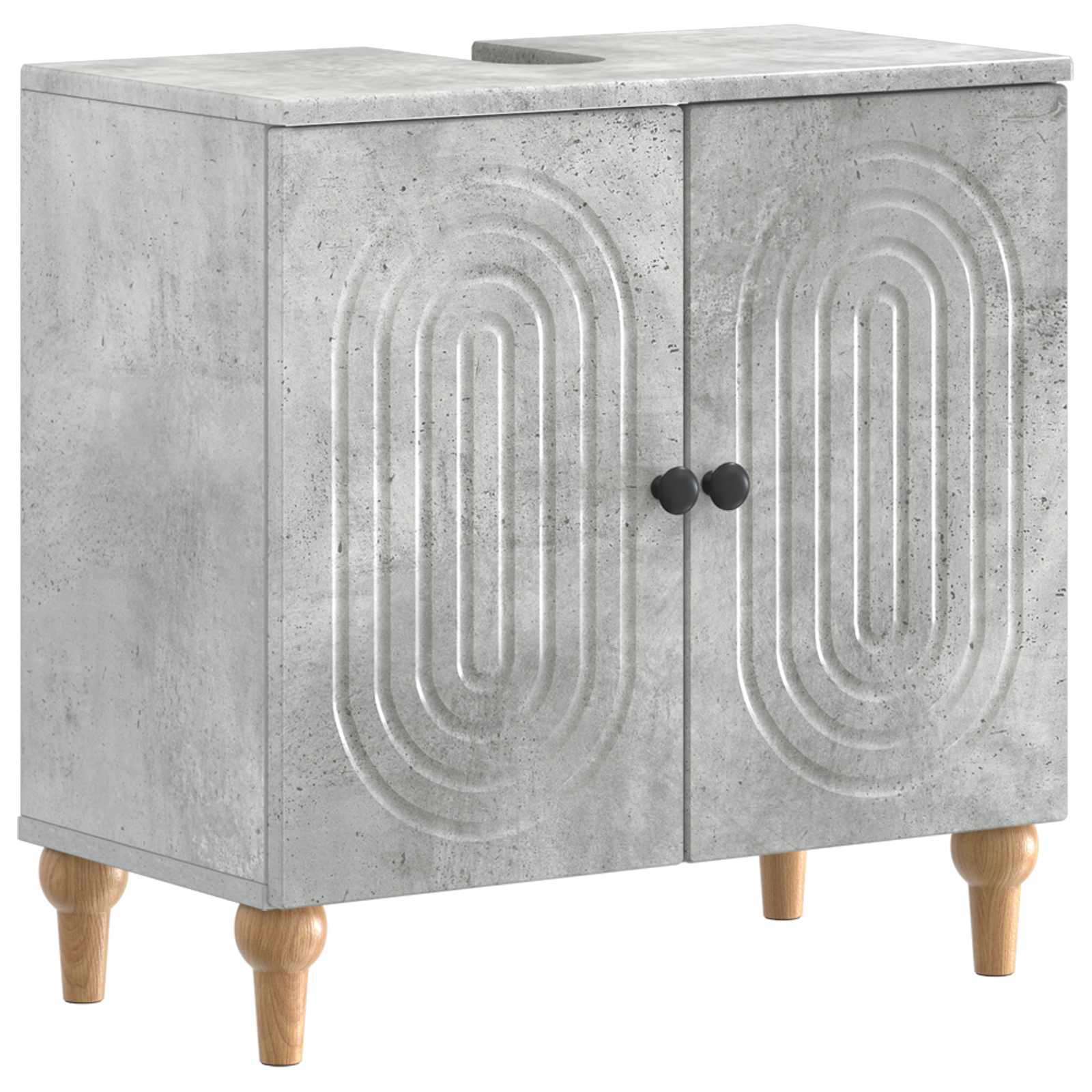 Armadio Per Lavabo Da Bagno Alkmaar Grigio Cemento