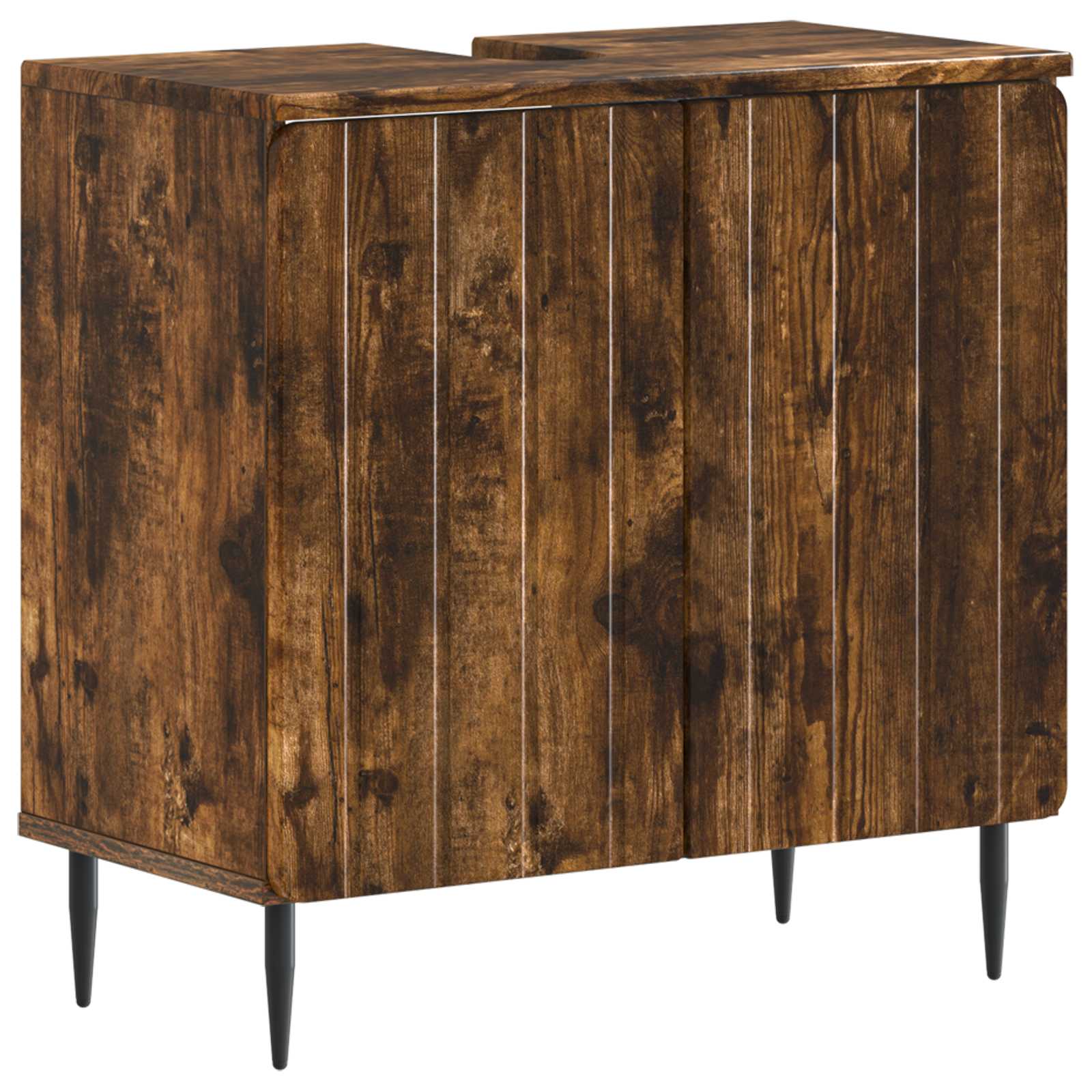 Armadio Per Lavabo Da Bagno Zwolle Rovere Fumo