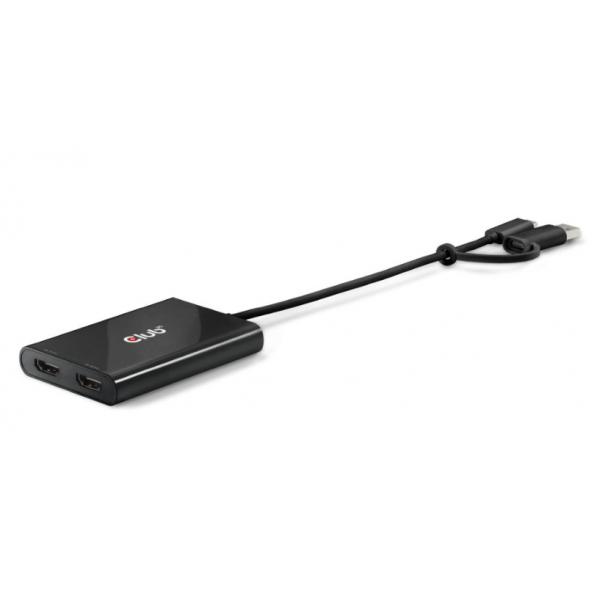 Club3d Video Splitter Con Displaylink Usb Type C (con Adattatore Type A) A Dual Hdmi (4k60hz)