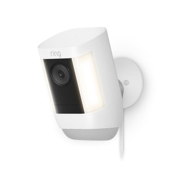 Ring Spotlight Cam Pro PluG-In - Telecamera Di Sorveglianza Connessa In Rete - Per Esterno - Resistente Agli Agenti Atmosferici - Colore [giorno E no